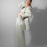 Silver Embroidered Pant Suit