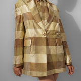 Silk Checkered Blazer