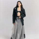 Denim Organza Skirt