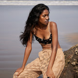 Beige Crochet Cargo Pants