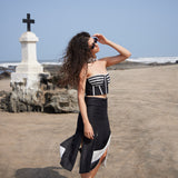 White & Black Fringe Corset
