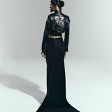 Leather Velvet Trail Skirt
