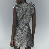 Silver Embroidered Dress