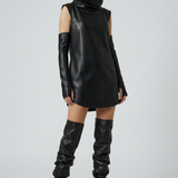 Black Short Leather Dress
