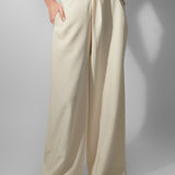Beige Pleated Pants