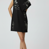 Black Embroidered T-Shirt Dress