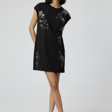 Black Embroidered T-Shirt Dress