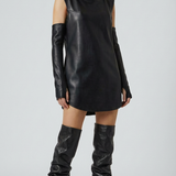 Black Short Leather Dress