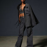 Striped Denim Co-ord Set