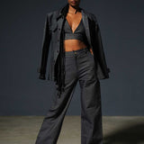 Striped Denim Co-ord Set