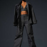 Striped Denim Co-ord Set