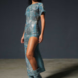 Sequin Love Print Midi Dress