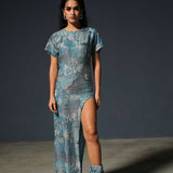 Sequin Love Print Midi Dress