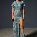 Sequin Love Print Midi Dress