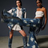 Tie-Dye Mid-Waist Cargo Pants