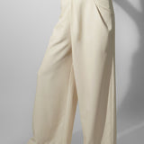 Beige Pleated Pants
