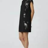 Black Embroidered T-Shirt Dress