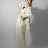 Silver Embroidered Pant Suit