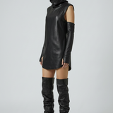 Black Short Leather Dress