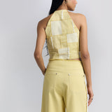 Patched Halter Neck Top