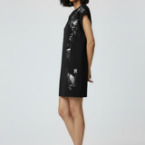 Black Embroidered T-Shirt Dress