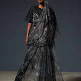 Black Denim Prints Saree