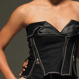 Black Denim Tube Top