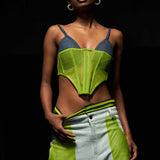 Contrast Corset Top