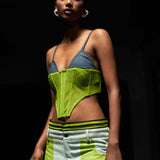 Contrast Corset Top