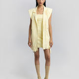 Yellow Checkered Short Dress