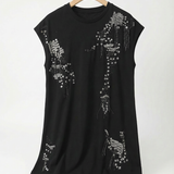 Black Embroidered T-Shirt Dress