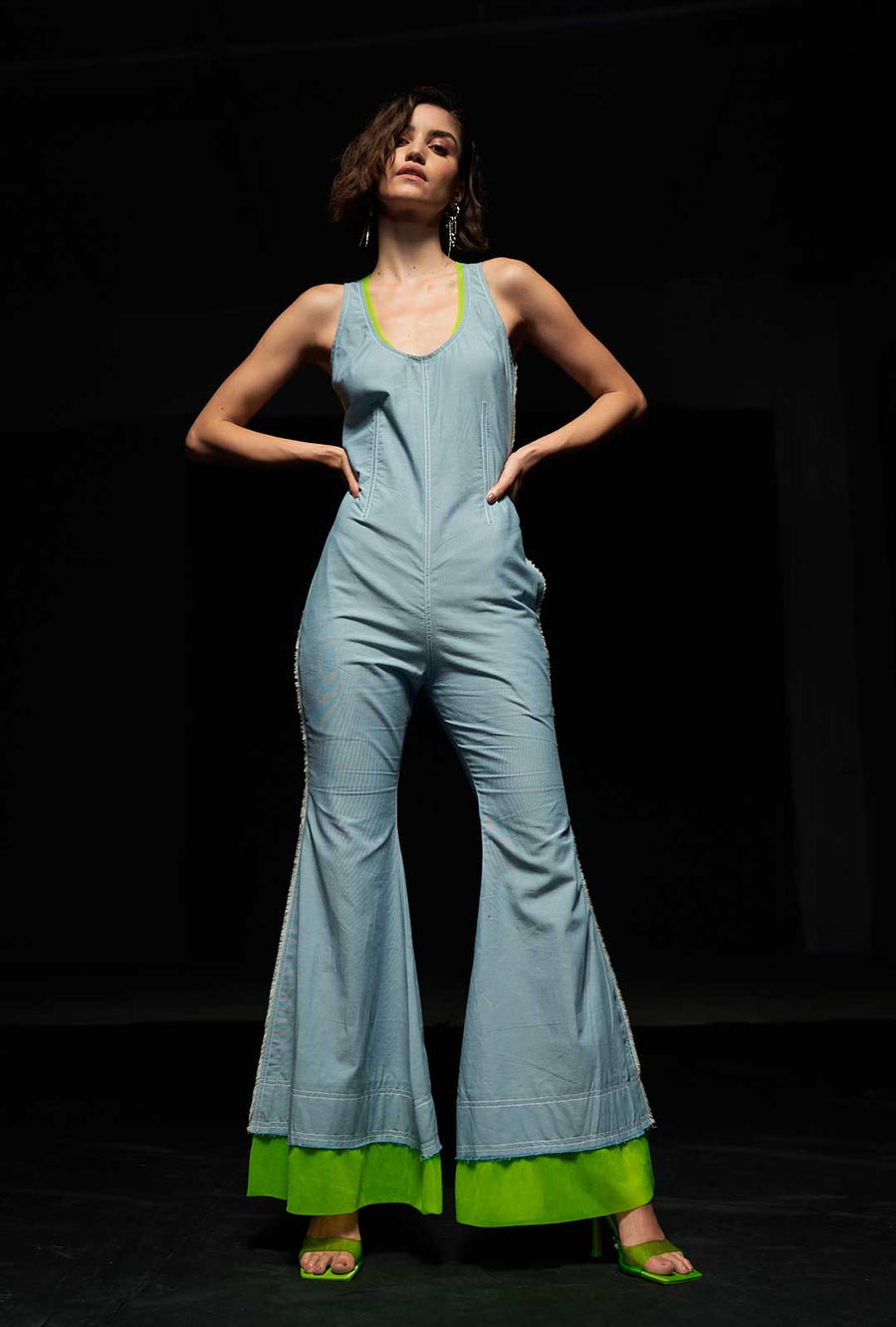 Jumpsuit with Neon Green Accent priyancakhanna