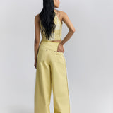 Patched Halter Neck Top