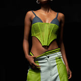 Contrast Corset Top