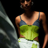Contrast Corset Top