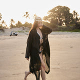 Black Linen Trench