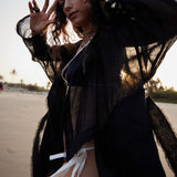 Black Linen Trench