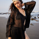 Black Linen Trench