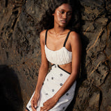 Embroidered Linen Short Dress