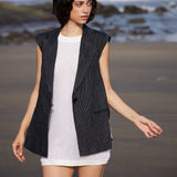 Striped Linen Blazer|Jacket