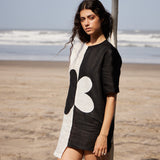 Asymmetric Contrast Dress