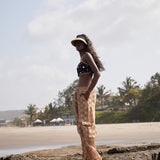 Beige Crochet Cargo Pants