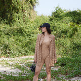 Beige Crochet Blazer