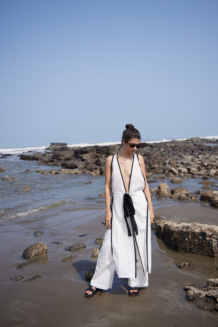 White Linen Long Top & Pant