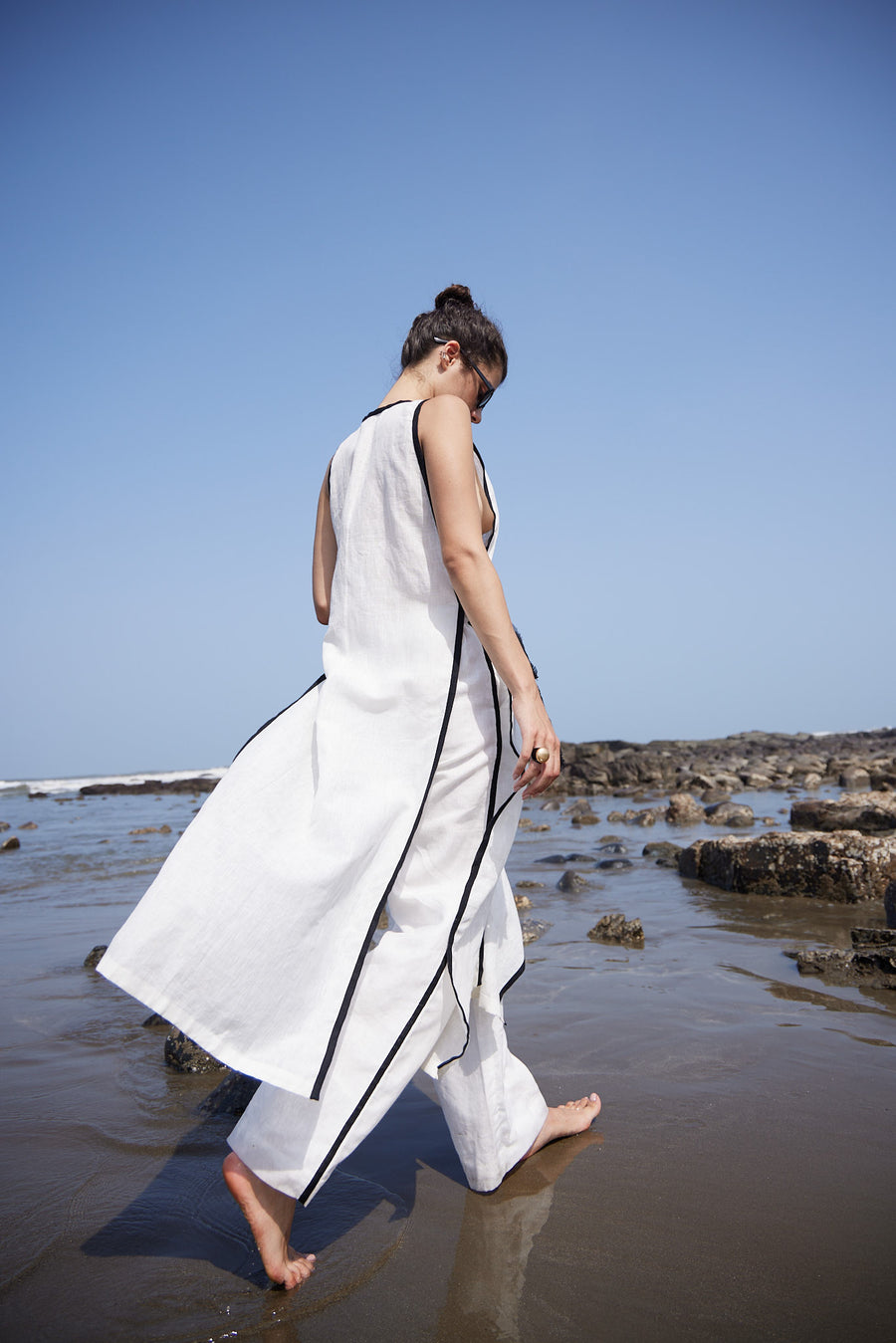 White Linen Long Top & Pant