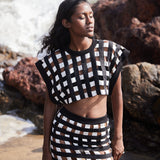 Linen Checkered Top