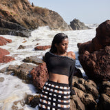Linen Checkered Skirt