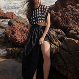 Gathered Linen Skirt