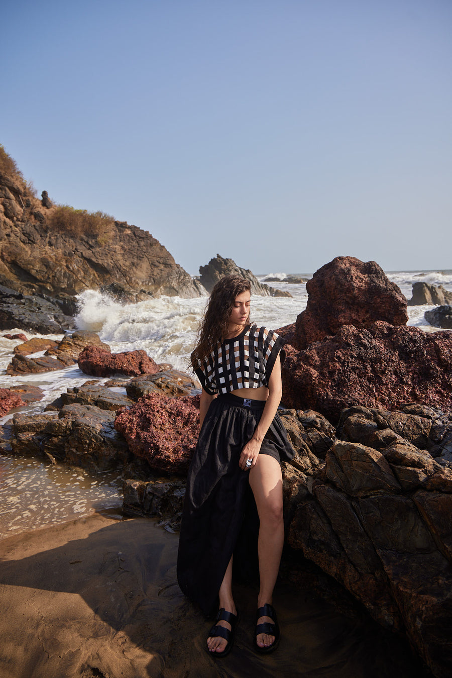 Gathered Linen Skirt