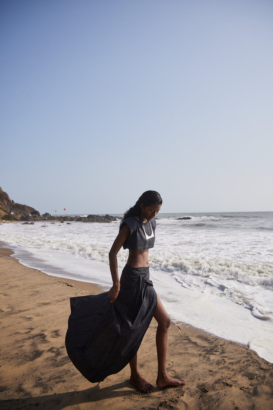 Striped Linen top and Skirt